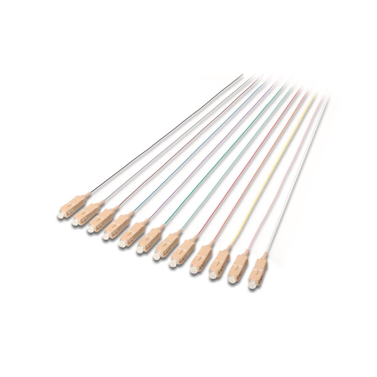 Uniformatic - LOT DE 12 PIGTAIL COULEUR SC MULTIMODE OM1 2 METRES