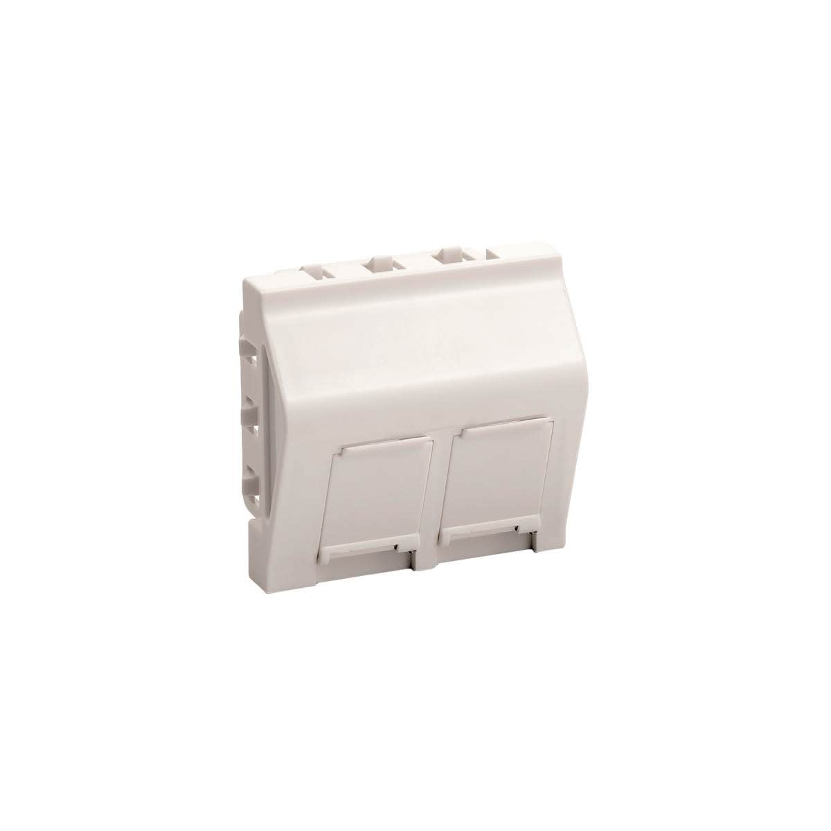 Uniformatic - PLASTRON RJ45 DOUBLE 45x45 SORTIE A 45° POUR ENJOLIVEUR