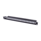 Uniformatic - PANNEAU DE BRASSAGE NU 1U 24 PORTS CAT KEYSTONE NOIR