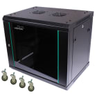 Uniformatic - COFFRET CHASSIS FIXE PANNEAUX AMOVIBLES 12U P450 NOIR AVEC ROULETTES