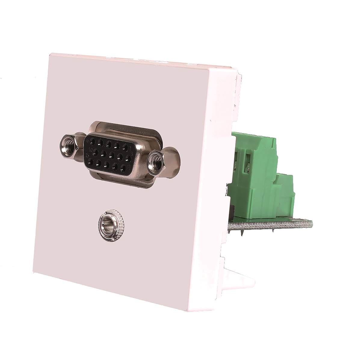 Uniformatic - PLASTRON 45x45 VGA HD15 FEMELLE + JACK AUDIO BORNIER ARRIERE