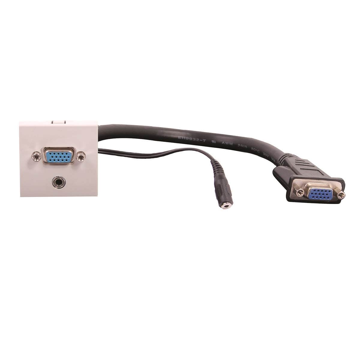 Uniformatic - PLASTRON VGA + JACK 45X45 FEMELLE+CORDON 0,20CM FEMELLE