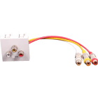 Uniformatic - PLASTRON 45x45 3xRCA FEMELLE AVEC RALLONGE 3xRCA FEMELLE 0,2 M