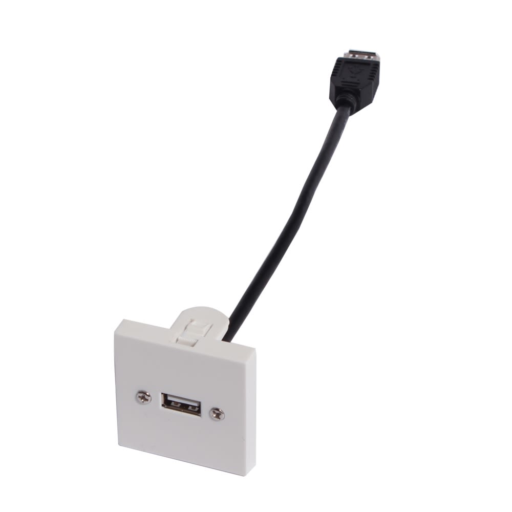 Uniformatic - PLASTRON USB  45x45 FEMELLE AVEC RALLONGE FEMELLE 0,2 METRE
