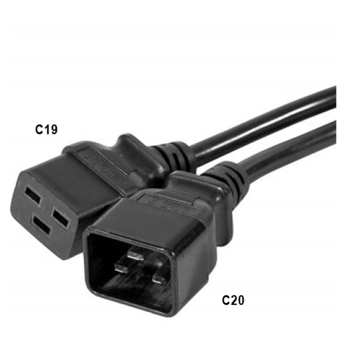 Uniformatic - RALLONGE D'ALIMENTATION C19-C20 NOIRE 3 METRES