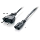 Uniformatic - CORDON SECTEUR BIPOLAIRE NOIR PRISE PLATE 1,8 METRE