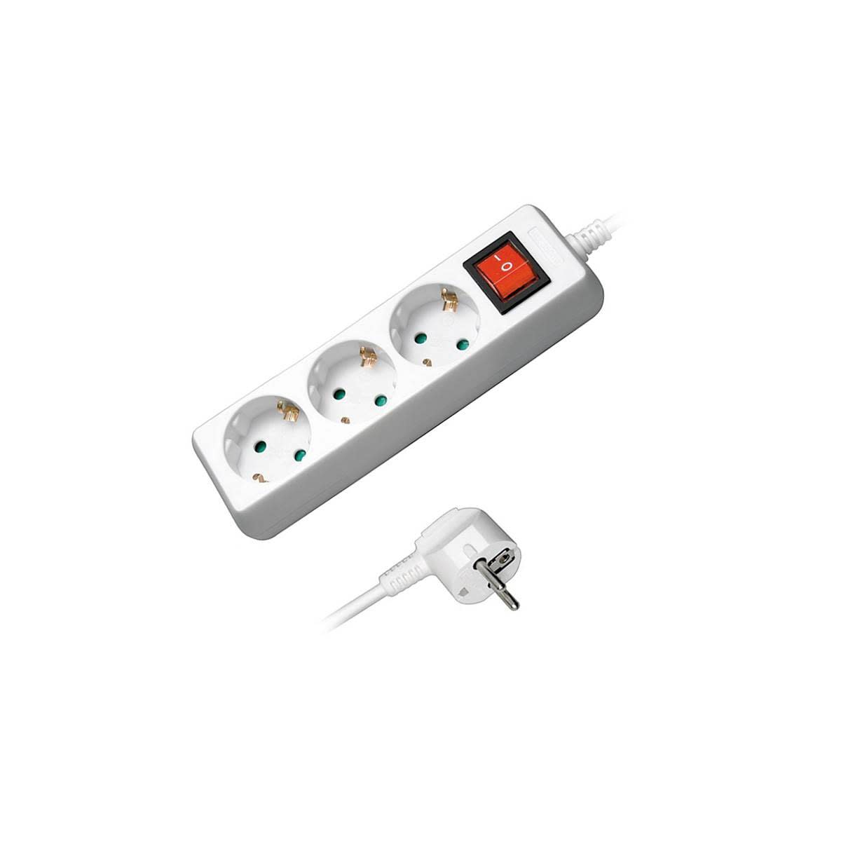 Uniformatic - BLOC MULTIPRISES 3 PRISES + INTERRUPTEUR CABLE 1 METRE