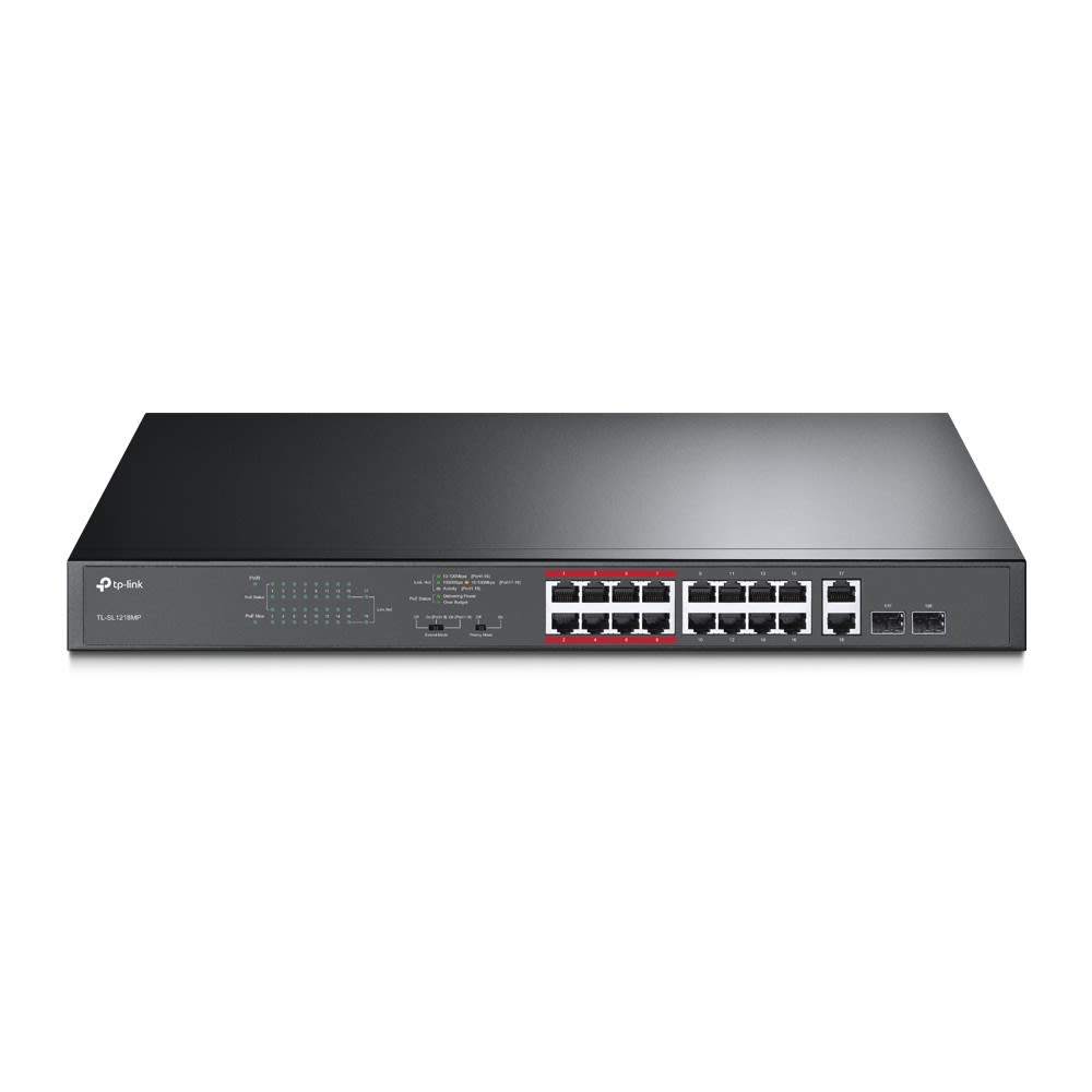 Uniformatic - SWITCH VIDEOSURVEILLANCE 16 PORTS 10/100 POE+ 30W 2xGIGABIT 2xSFP TL-SL1218MP