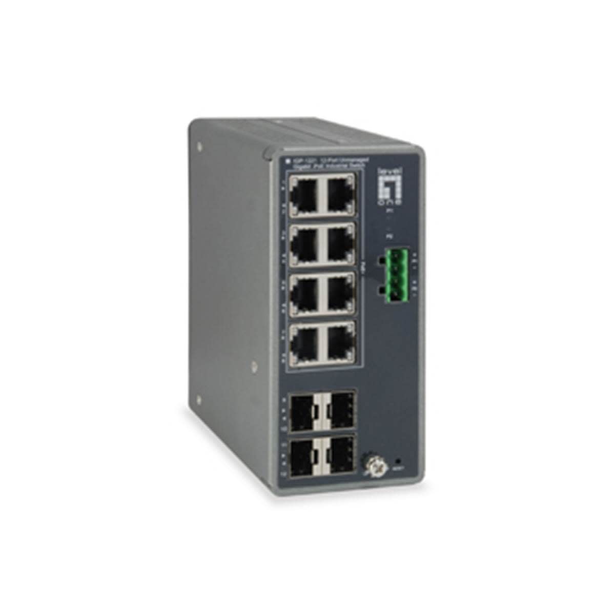 Uniformatic - SWITCH INDUSTRIEL POE 8 PORTS GIGABIT 240W +4 SFP RAIL DIN