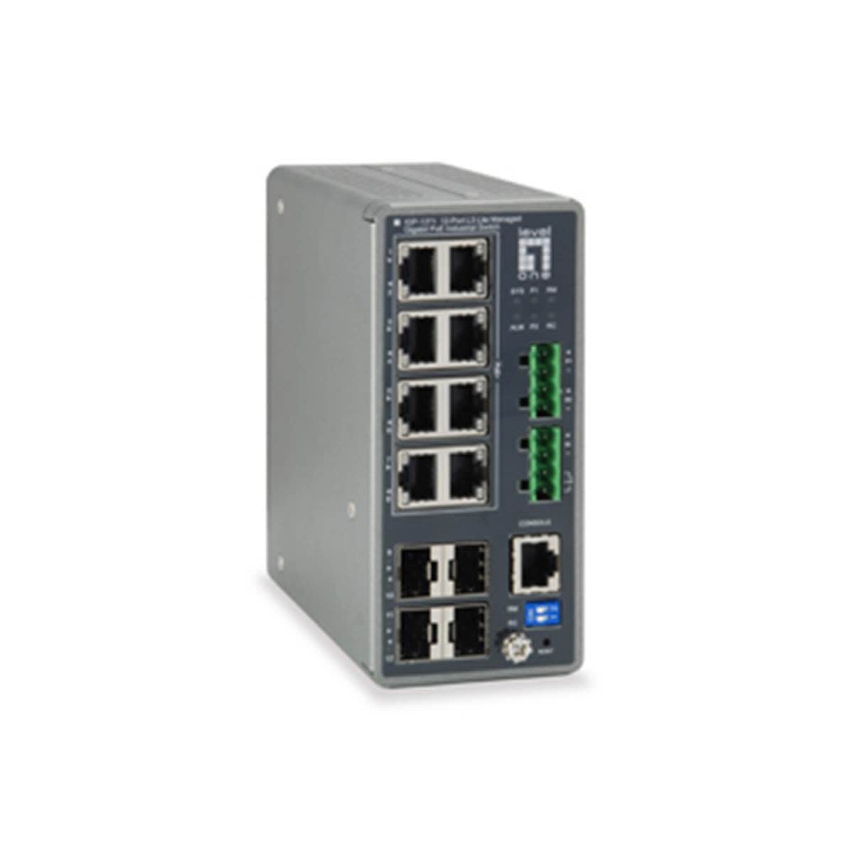 Uniformatic - SWITCH INDUSTRIEL POE MANAG. L3 8 PORTS GIGA 240W+4 SFP RAIL DIN