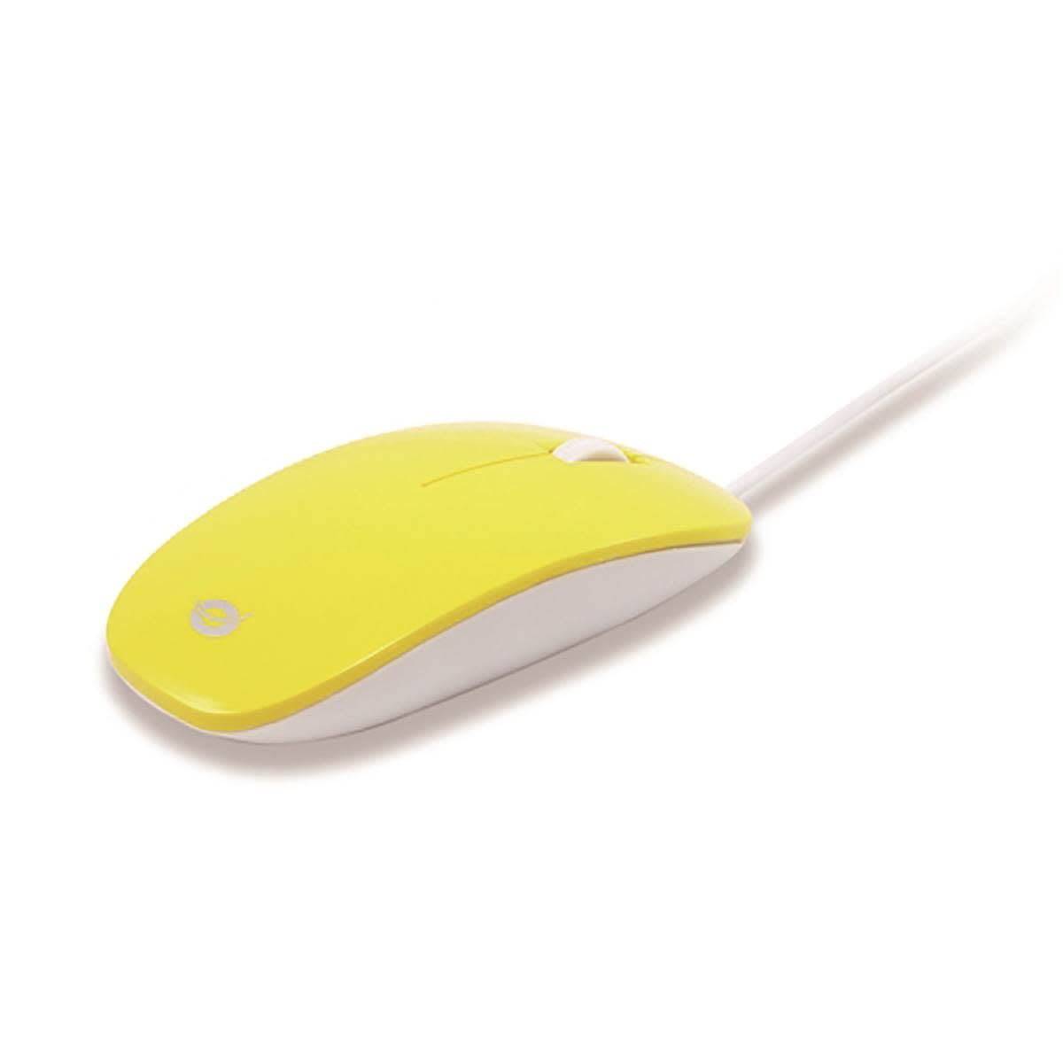 Uniformatic - SOURIS OPTIQUE AMBIDEXTRE 2 BOUTONS + MOLETTE JAUNE