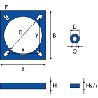 Seifel - Semelle amortissante fixation entraxe 300 pour candélabre