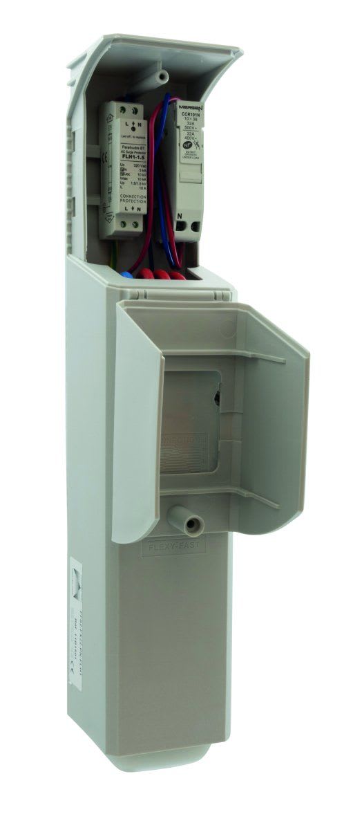 Seifel - Boîtier Cand. FLEXYFAST 82 + 1CC 10x38 Uni+N+Parafoudre bornier 2x4x35mm²