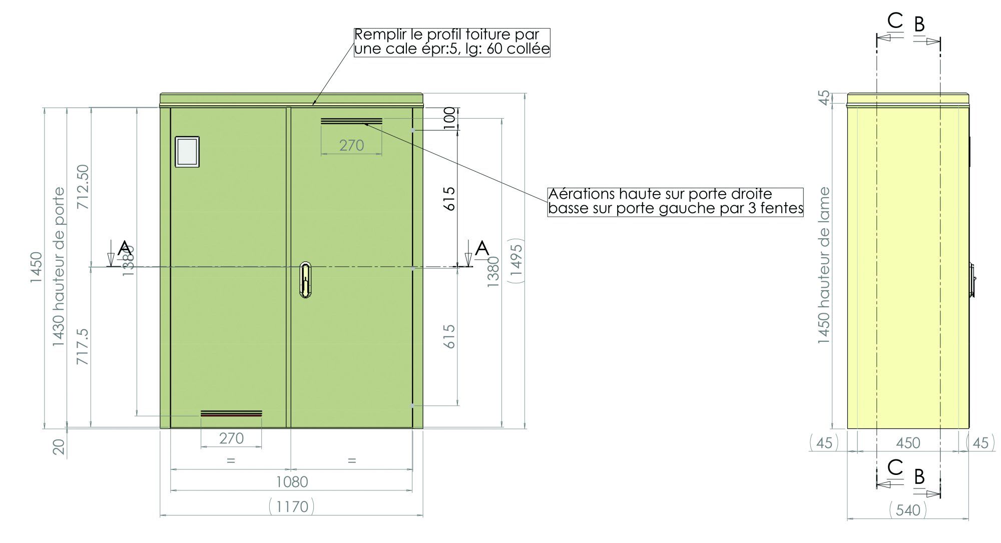 Seifel - Abri de comptage type 2 -   couleur ivoire