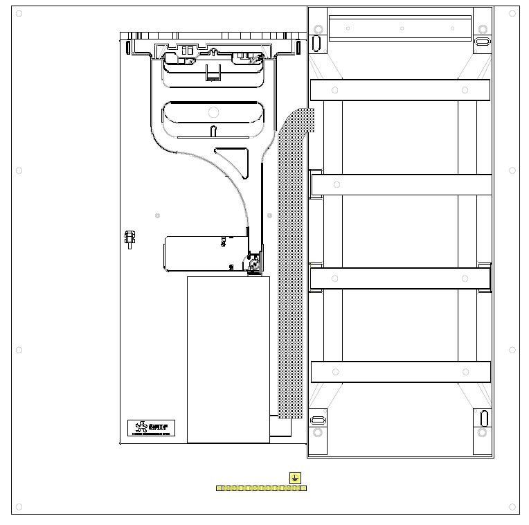 Seifel - Tableau de Cpt/cmde Tri+N sans AGCP-coffret 4x13 modules sans contacteur
