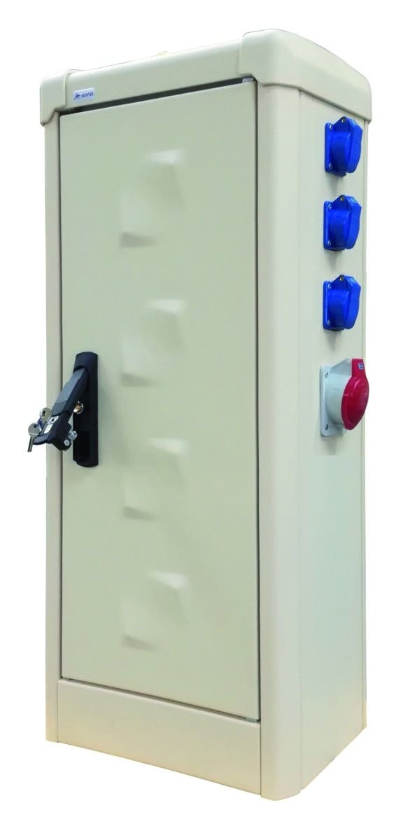 Seifel - Armoire CAIMAN équipée 6 PC Mono 16A + 1 PC Tri+N - RAL 1015