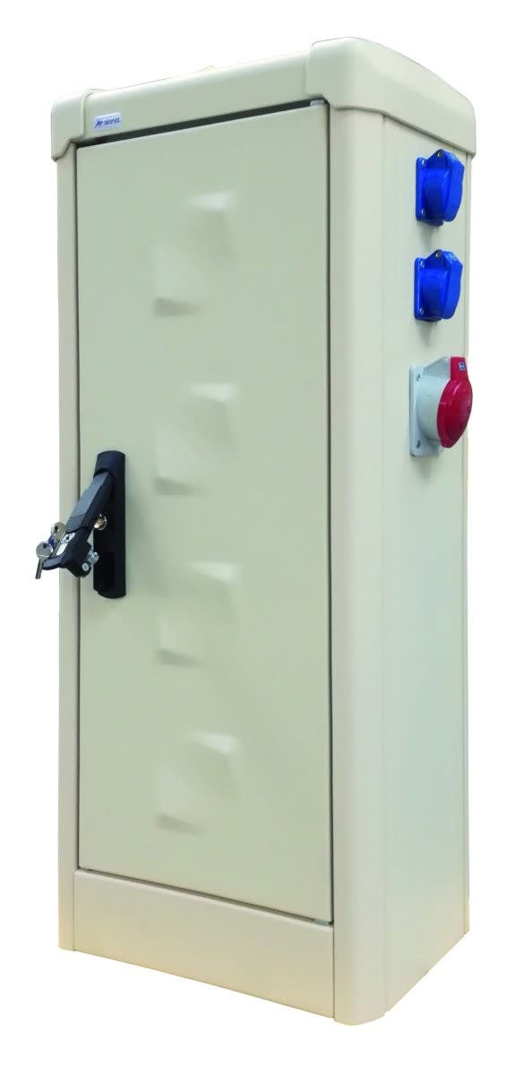Seifel - Armoire CAIMAN équipée 4 PC Mono 16A + 1 PC Tri+N - RAL 1015