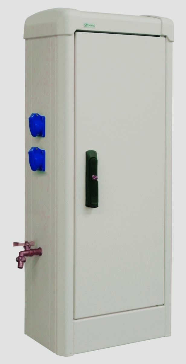 Seifel - Armoire BERMUDES équipée 3 PC Mono 16A et de 2 robinets - RAL 1015