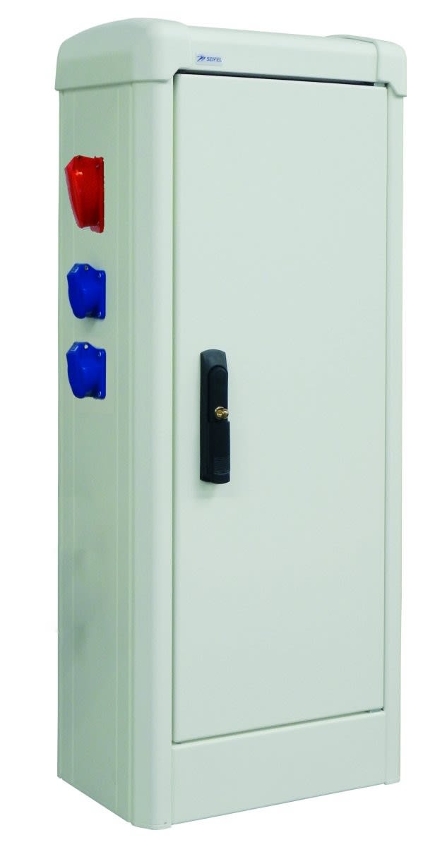 Seifel - Armoire BERMUDES équipée 3 PC Mono 16A + 1 PC Tri+N (droite) - RAL 1015