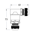 Seifel - Connecteur circulaire jonction/dérivation 3 P en L - câble 5 à 13.5 mm²