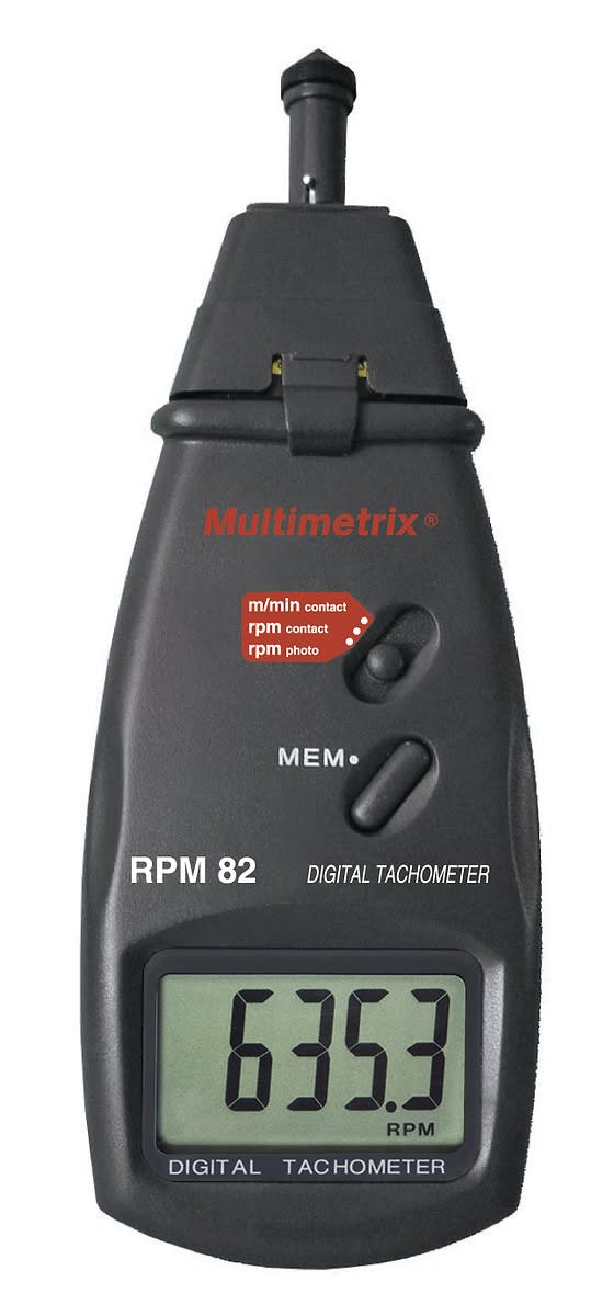 Multimetrix - RPM82 Tachymètre numérique portable pour mesure avec ou sans contact