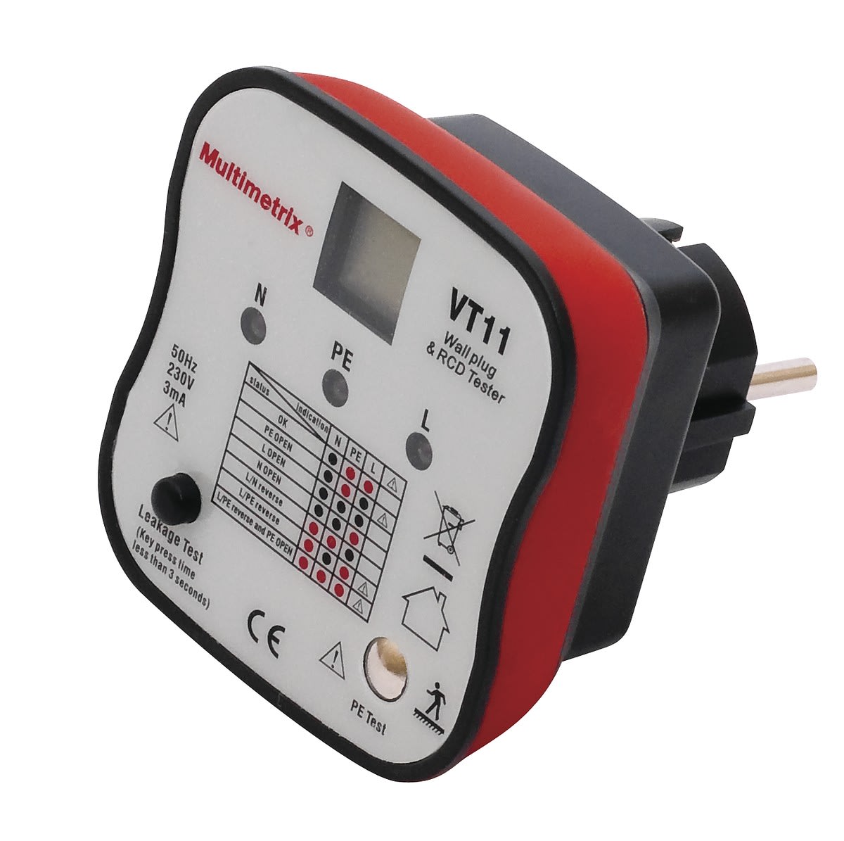 Multimetrix - VT11 contrôleur du bon raccordement des prises 2P+T