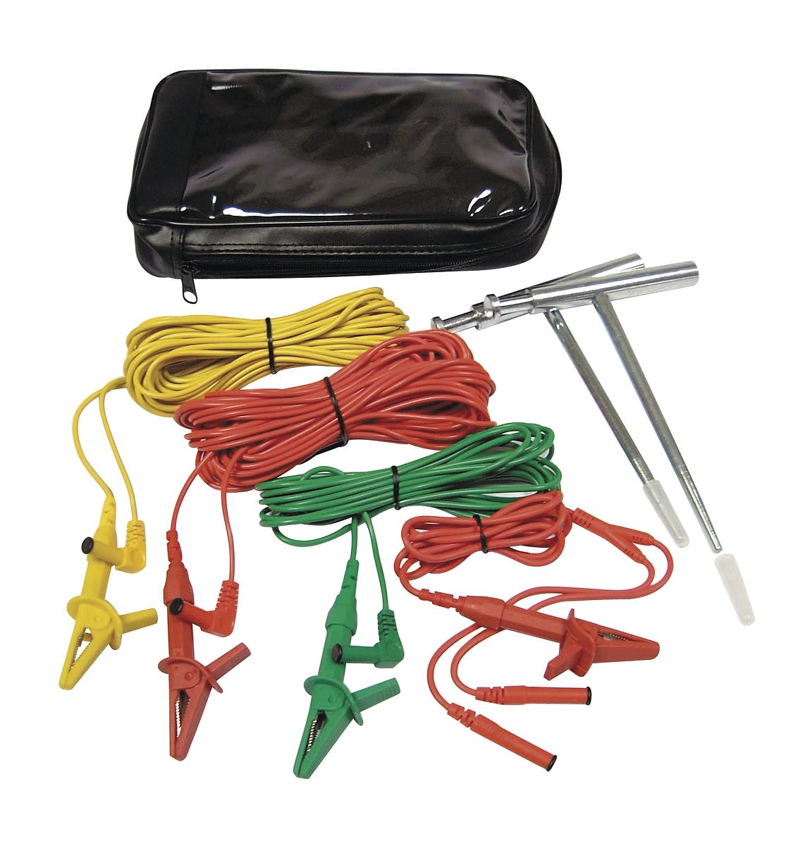 Multimetrix - Kit de terre 3P 20m avec piquets et bobines rouge, jaune, vert