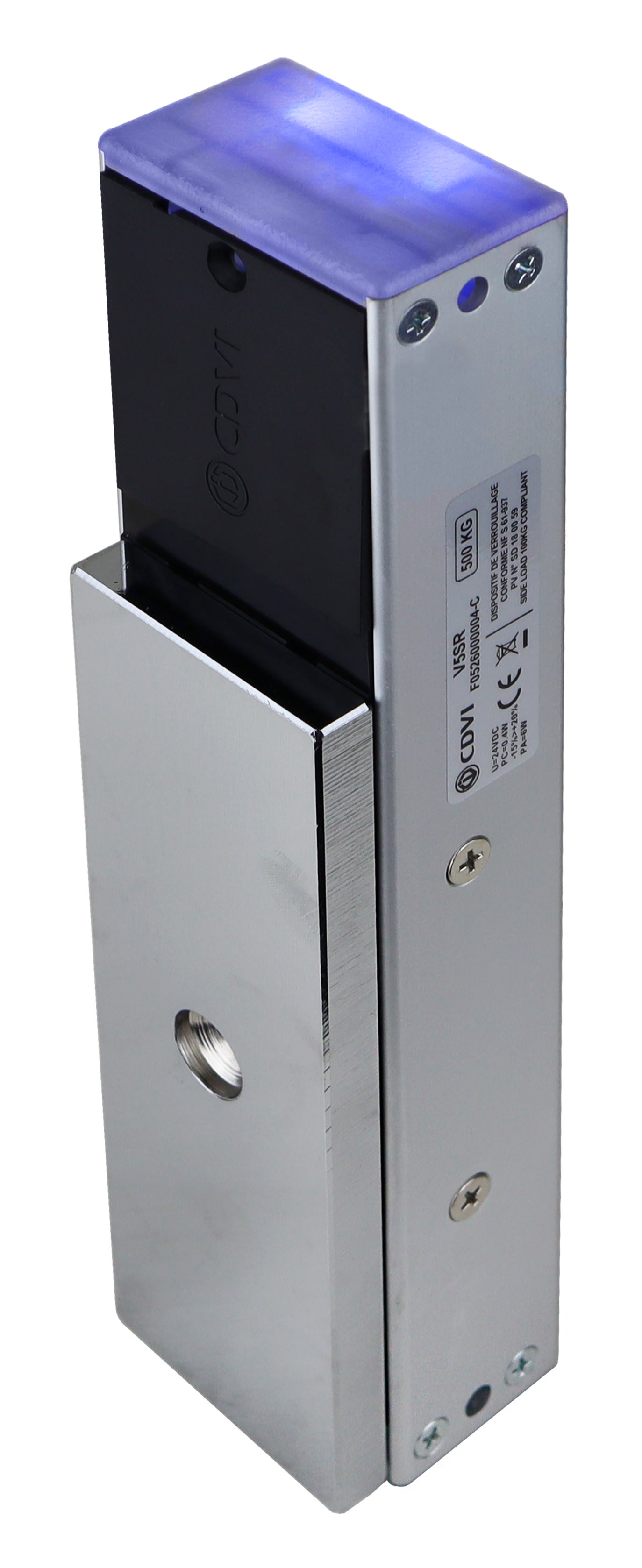 Cdvi - Ventouse 500kg applique - Signal NONF - Led et Relais - 12/24V DC - NFS 61937