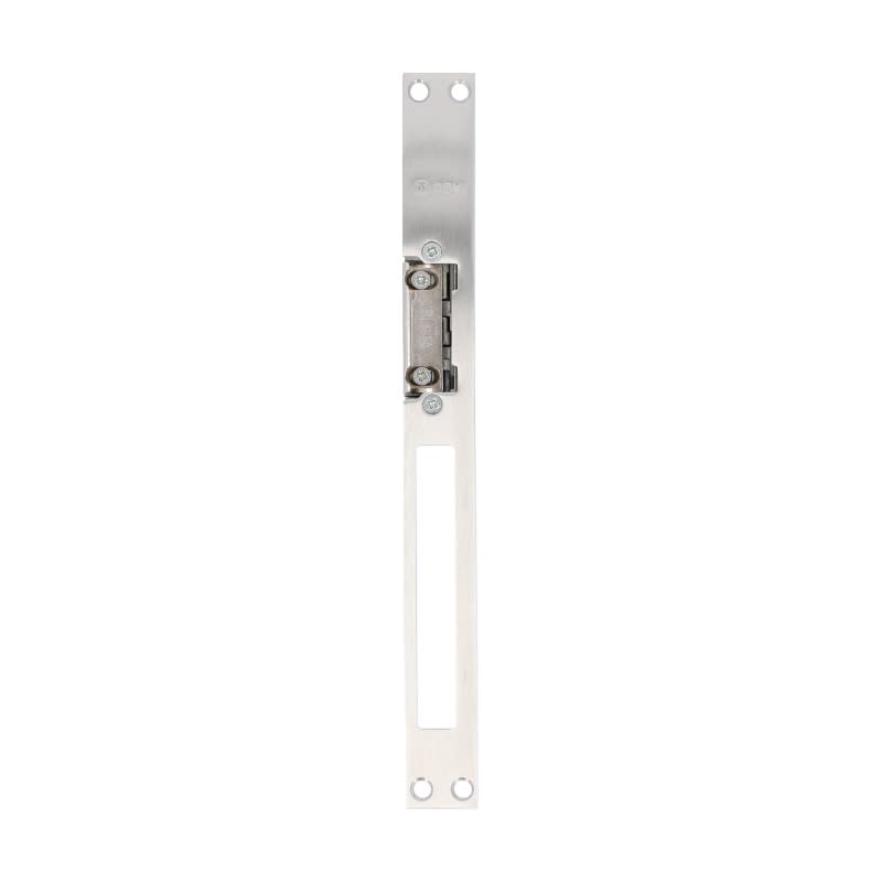 Cdvi - Gâche symétrique 10/24V 2 temps 67mm inox + têtière inox