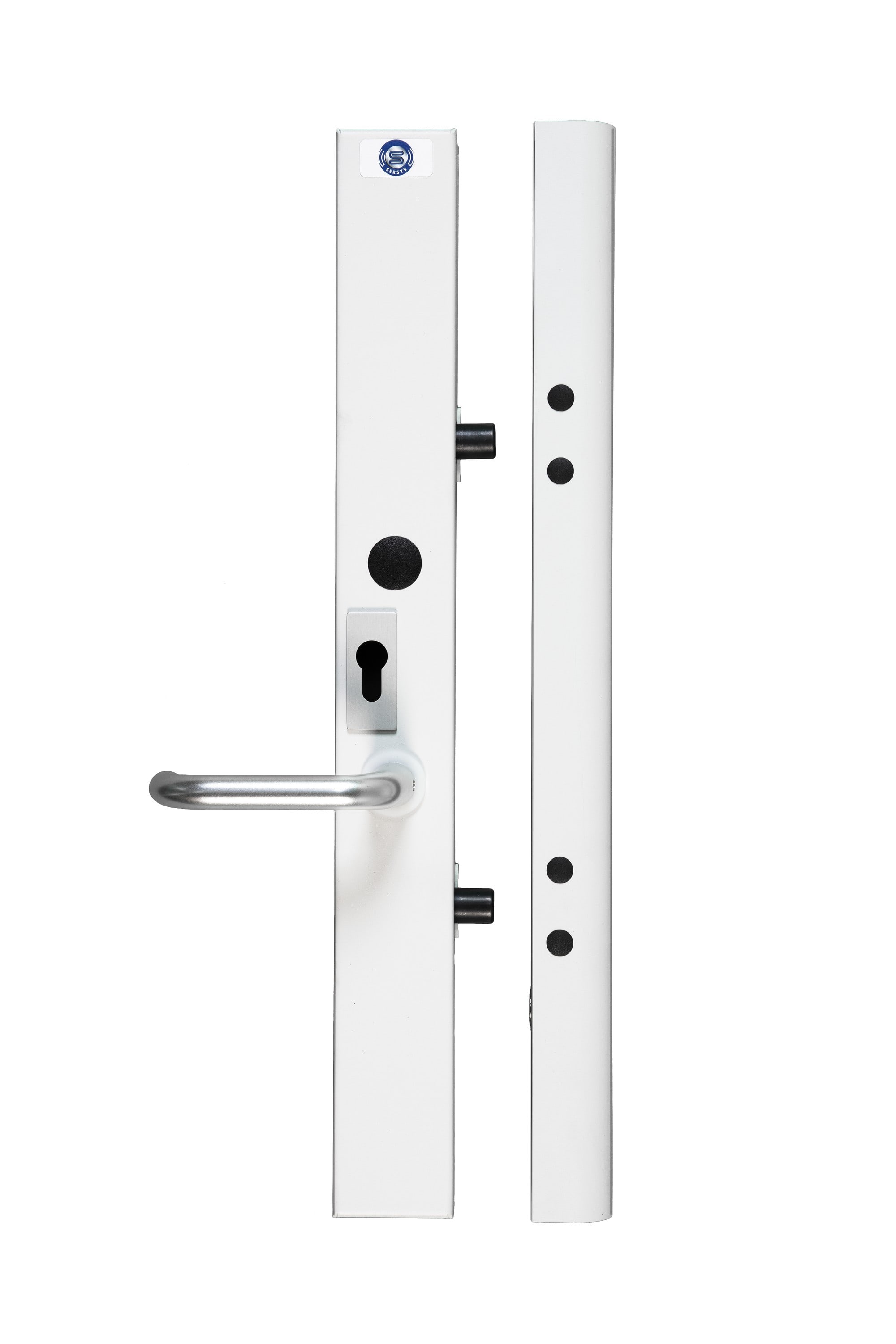 Cdvi - Serrure motorisée applique 2 points 12V AC/DC droite avec béquille - ht 595mm