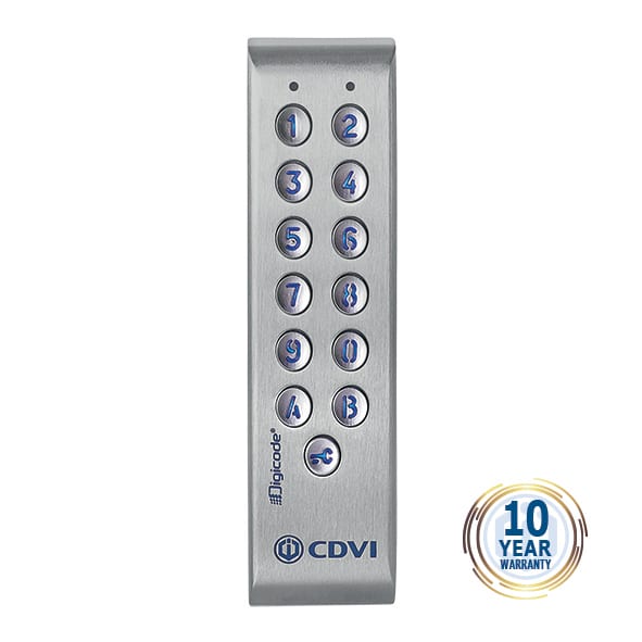 Cdvi - Clavier code Digicode fin inox -100 codes 2 relais 12 a 48 V DC