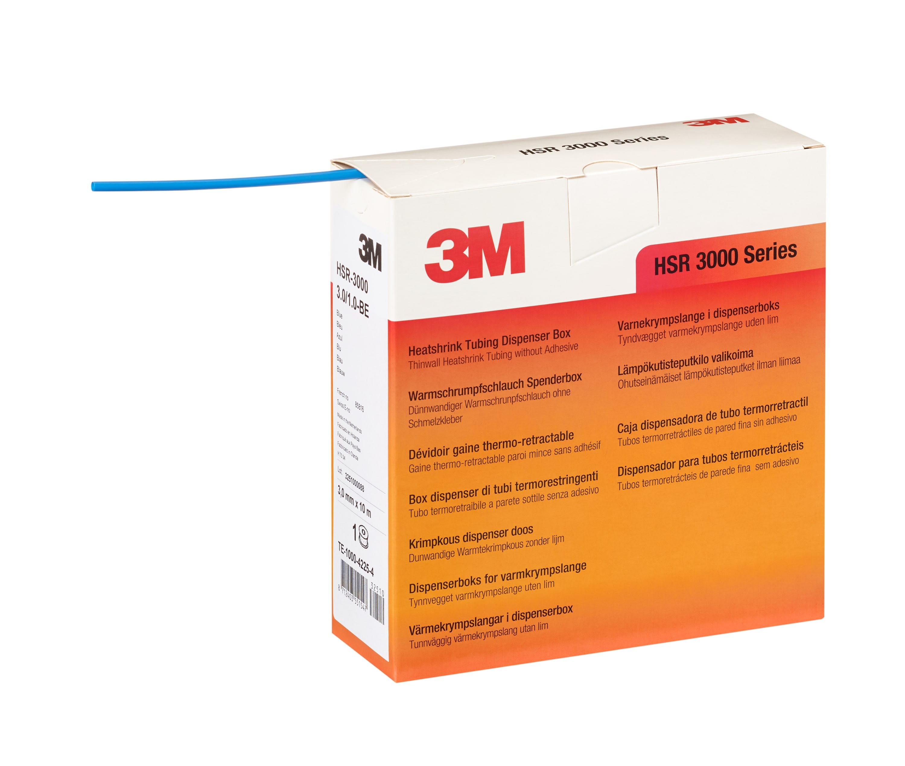 3M Electricite - HSR 3000 3/1mm Gaine Thermorétractable en rouleau x10m Bleu