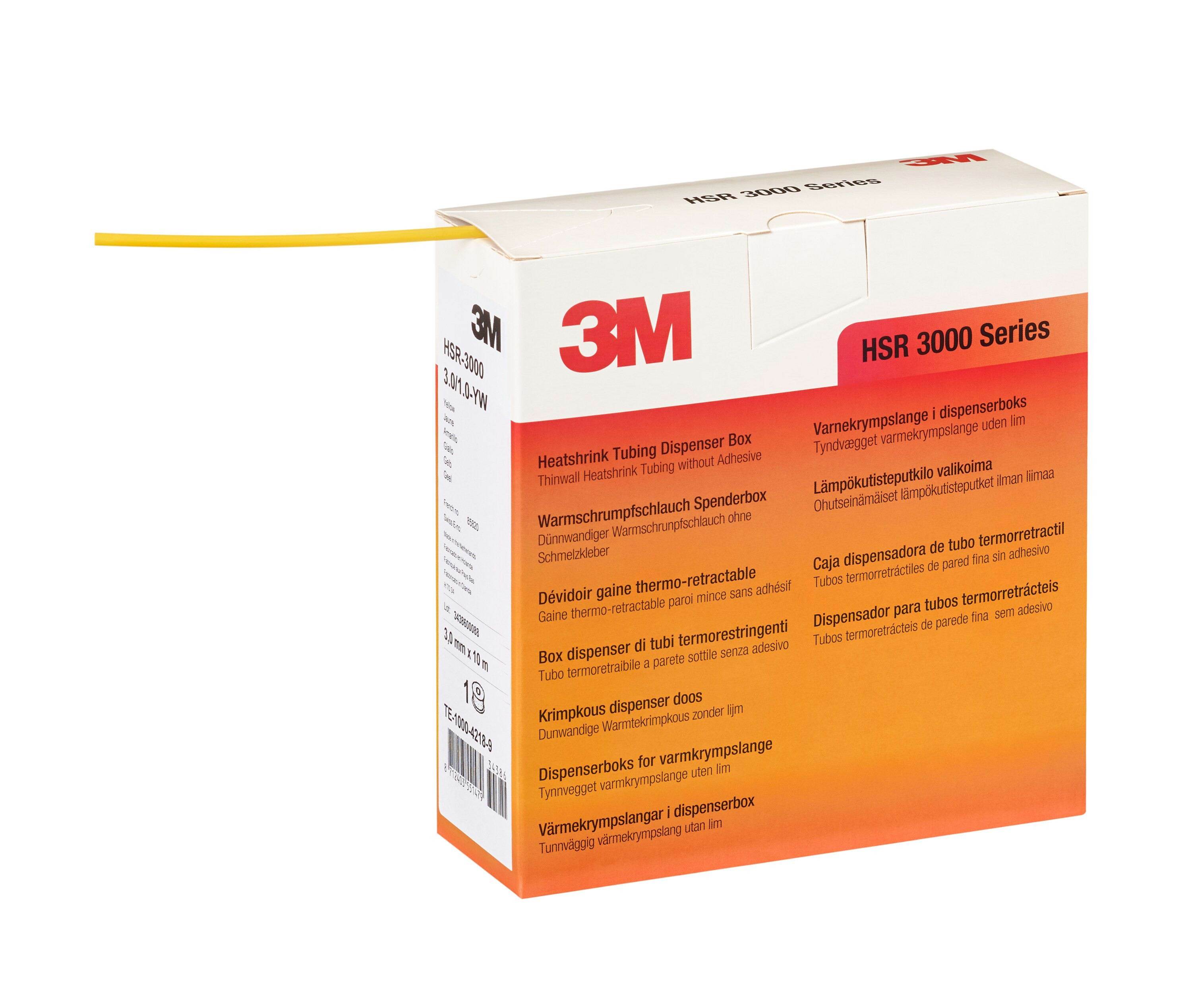 3M Electricite - HSR 3000 3/1mm Gaine Thermorétractable en rouleau x10m Jaune
