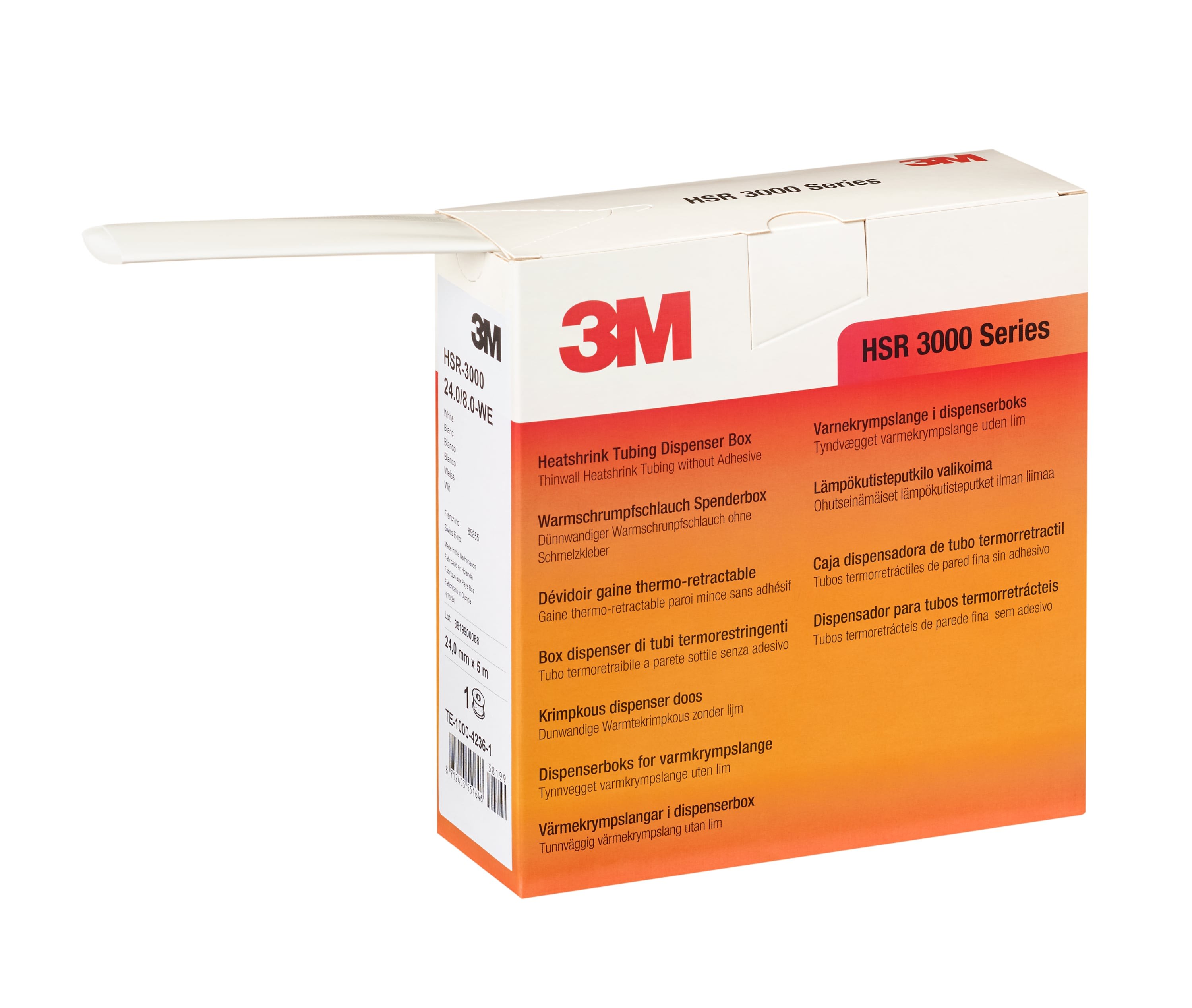 3M Electricite - HSR 3000 18/6mm Gaine Thermorétractable en rouleau x5m Blanc