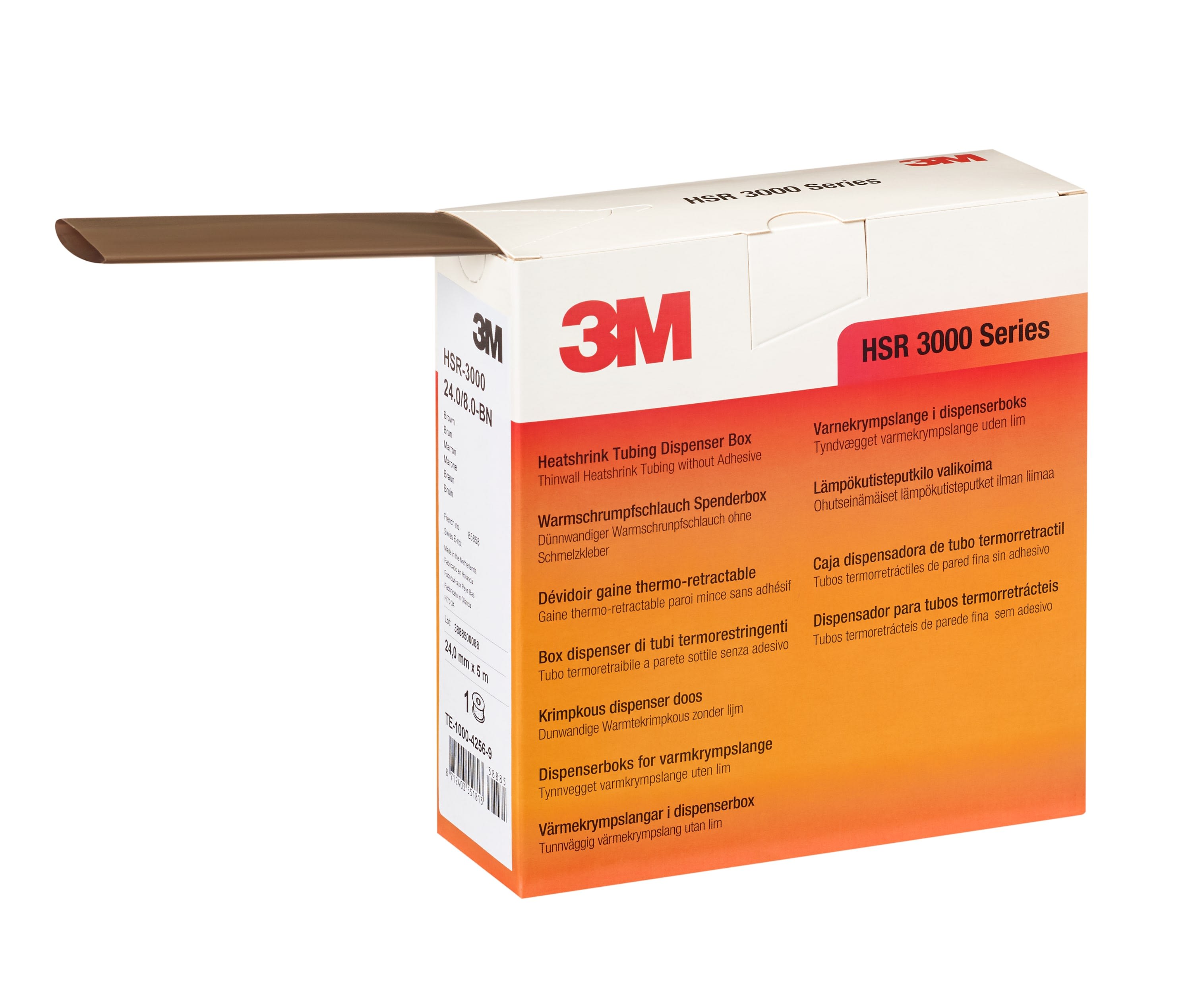 3M Electricite - HSR 3000 18/6mm Gaine Thermorétractable en rouleau x5m Marron