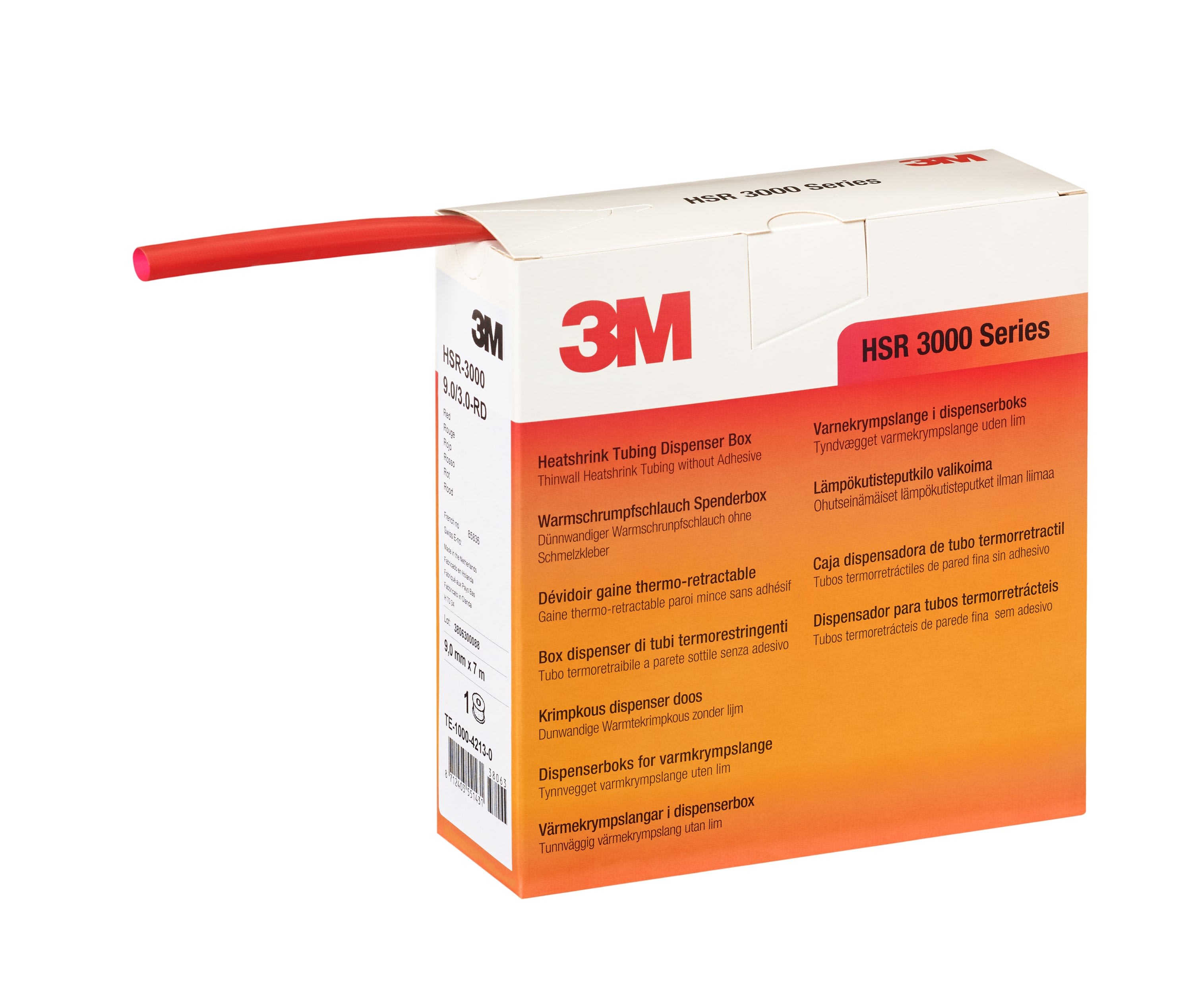 3M Electricite - HSR 3000 18/6mm Gaine Thermorétractable en rouleau x5m Rouge