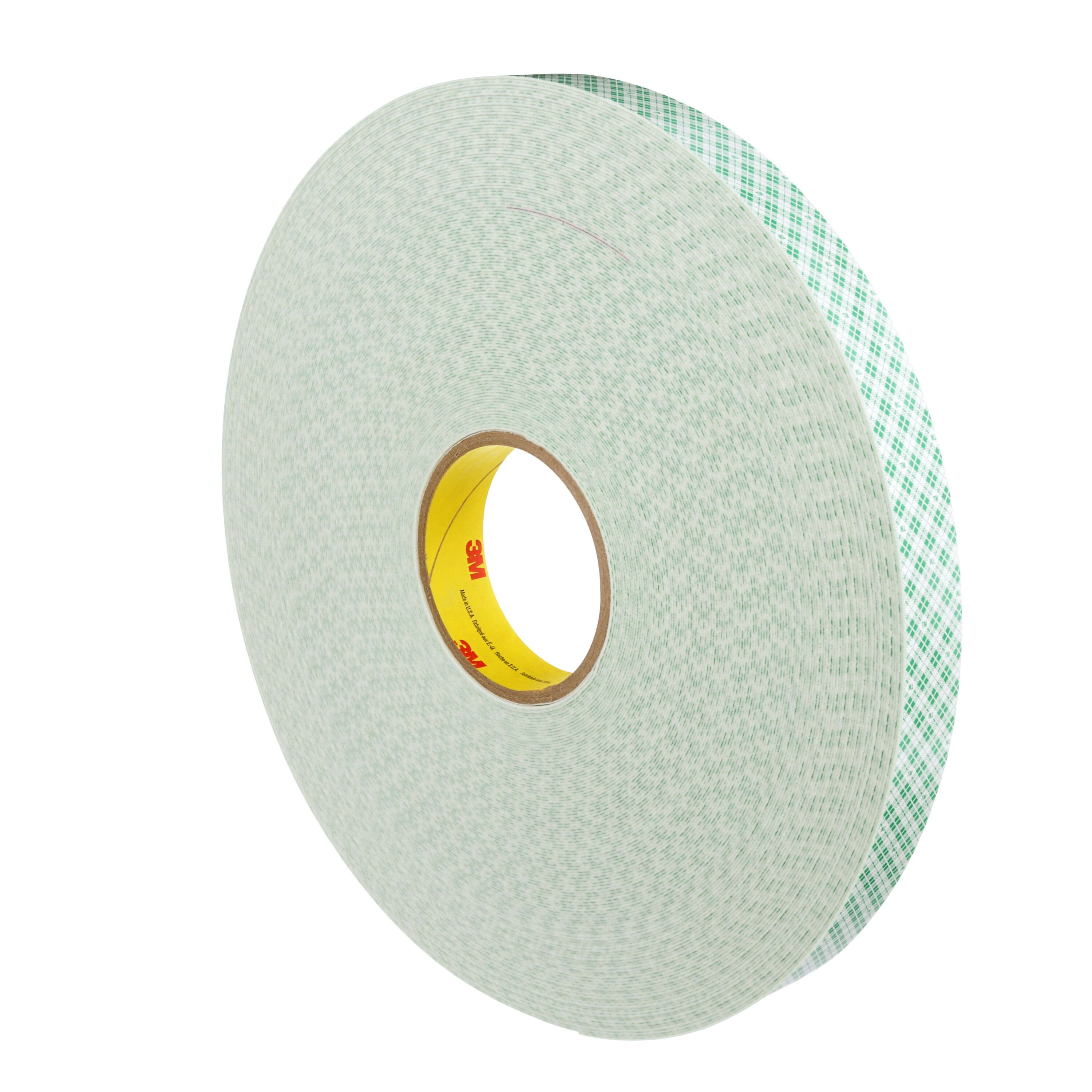 3M Electricite - Ruban mousse double face adhésif 3M 4032, Blanc, 0,8mm x 50mm x 66m