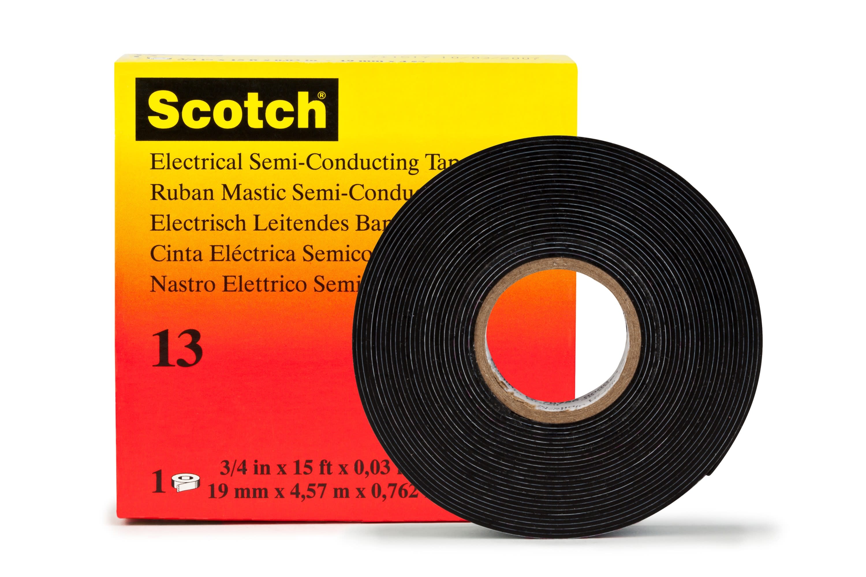 3M Electricite - 3M Scotch 13 Ruban élastomère semi-conducteur autosoudable 4,6m x 19mm