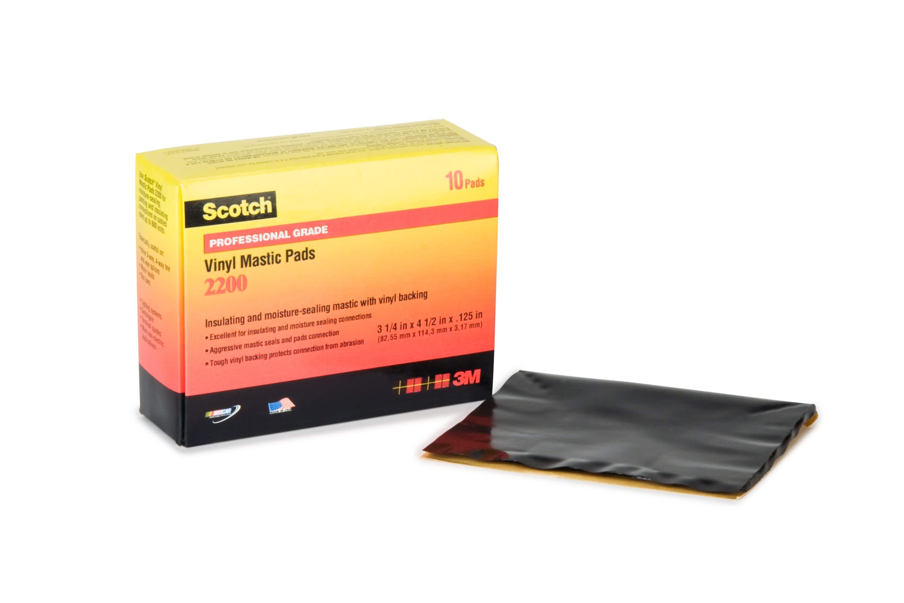 3M Electricite - Scotch 2200 Plaque mastic élastomère autosoudable 114mm x 165mm ép.3,17mm 600V