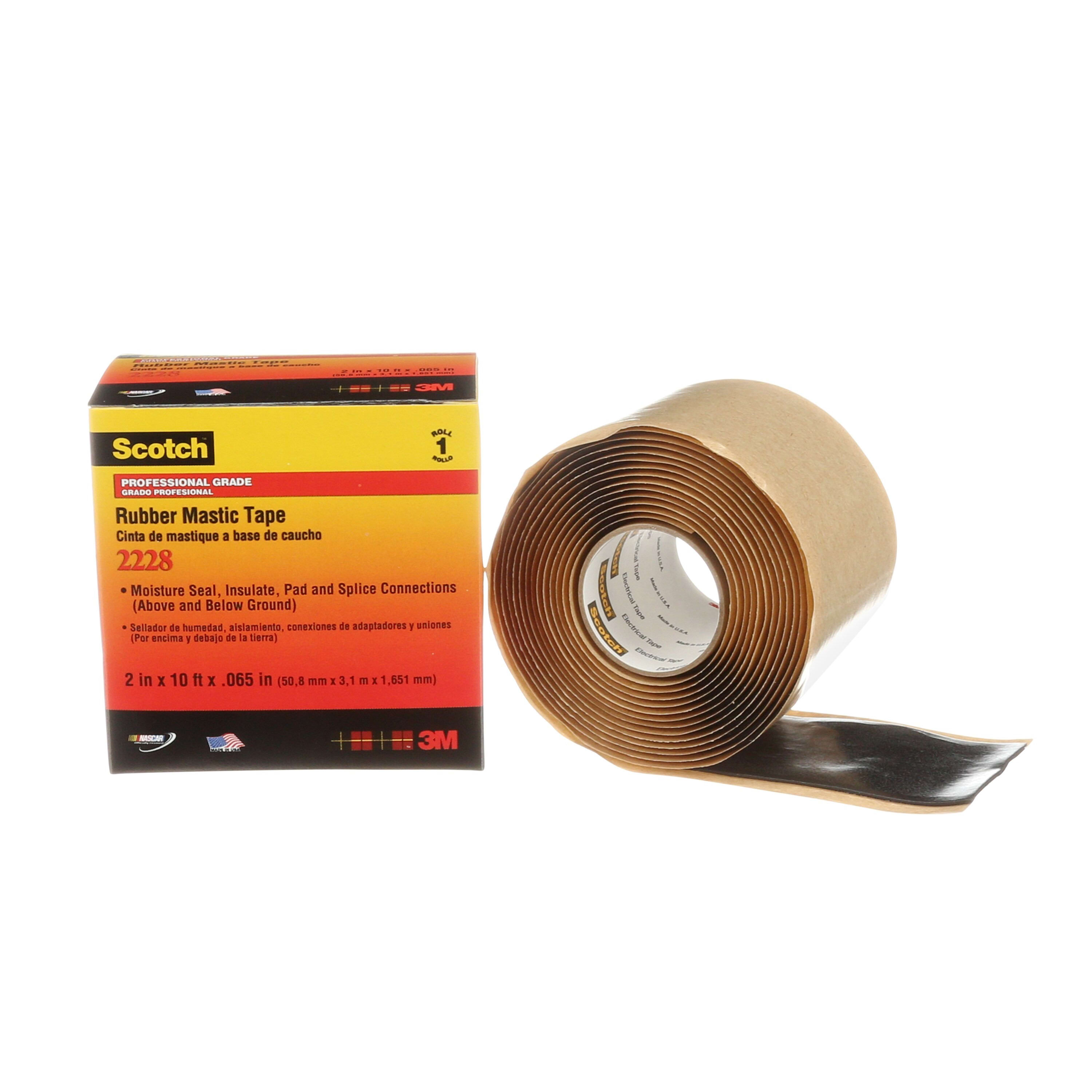 3M Electricite - Scotch 2228 Ruban élastomère autosoudable isol. 50mm x 3,1m ép.1,65mm avec liner