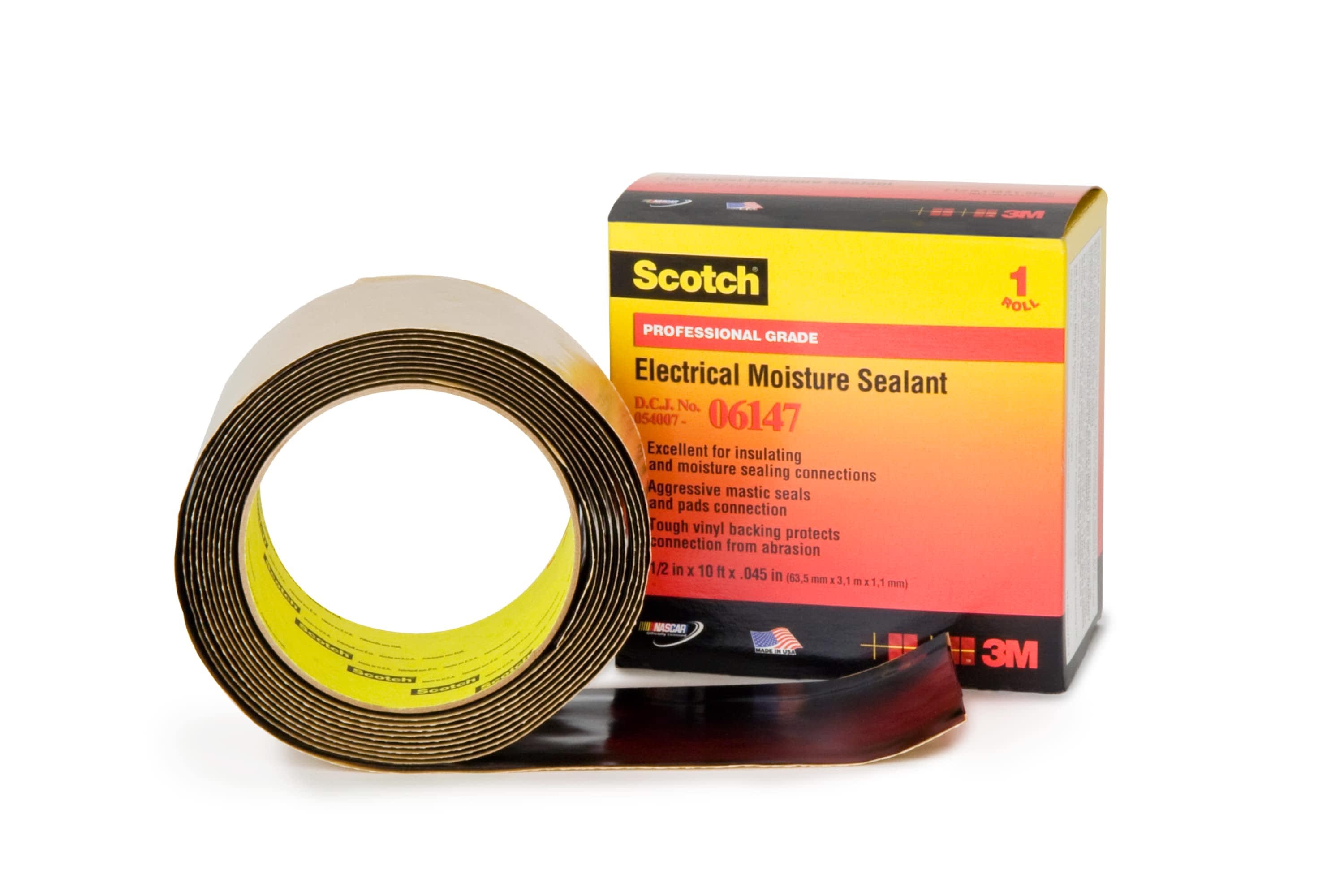 3M Electricite - Scotch 06147 Ruban élastomère autosoudable Noir 64mm x 3m ép.1,14mm Max.600V