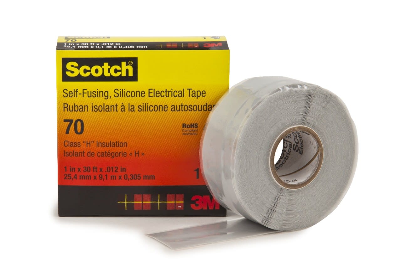 3M Electricite - 3M Scotch 70 Ruban d'isolation autosoudable hautes températures 9,15m x 25mm
