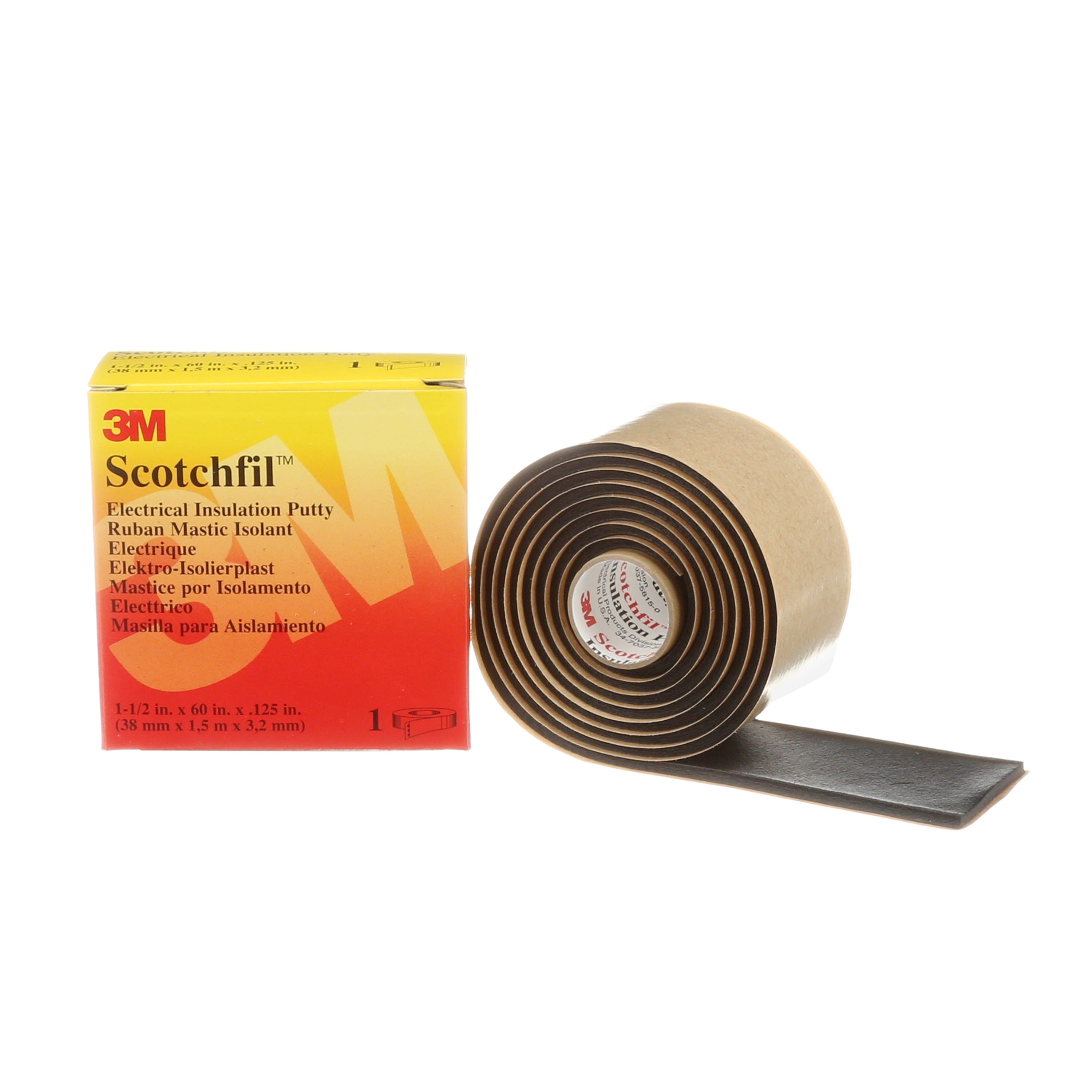3M Electricite - 3M Scotchfil Ruban élastomère autosoudable isolant Noir 1,5m x 38mm avec liner
