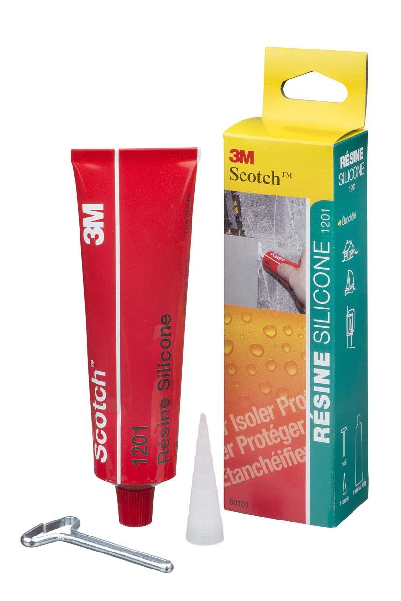 3M Electricite - Tube de résine élastomère silicone 1201, pour isolation et étanchéité 100g