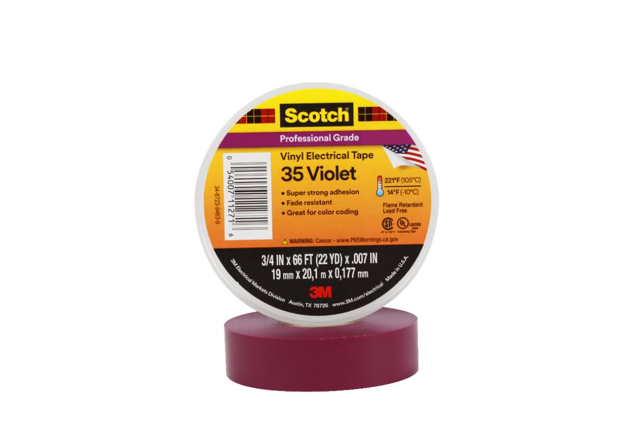 3M Electricite - 3M Scotch 35 Ruban isolant électrique hautes performances 20m x 19mm Violet