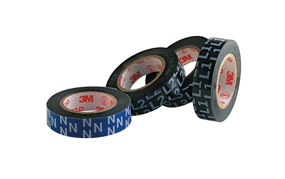 3M Electricite - 3M Temflex 1700 Noir Ruban PVC marquage L3, 10m x 15mm, ep. 0,18mm, ignifuge