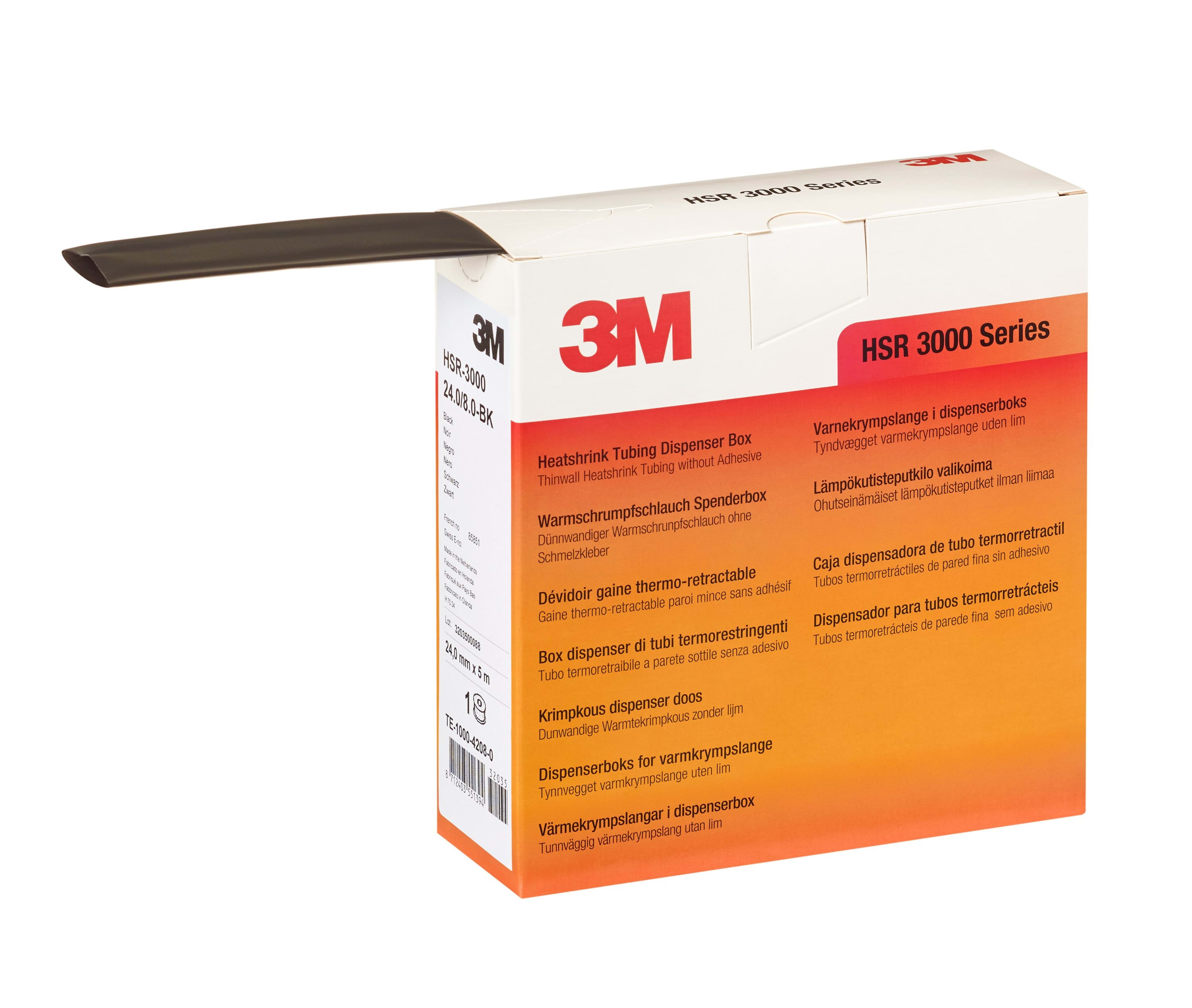 3M Electricite - Gaine thermorétractable 3M? HSR 3,2/1,6 mm avec dévidoir noir