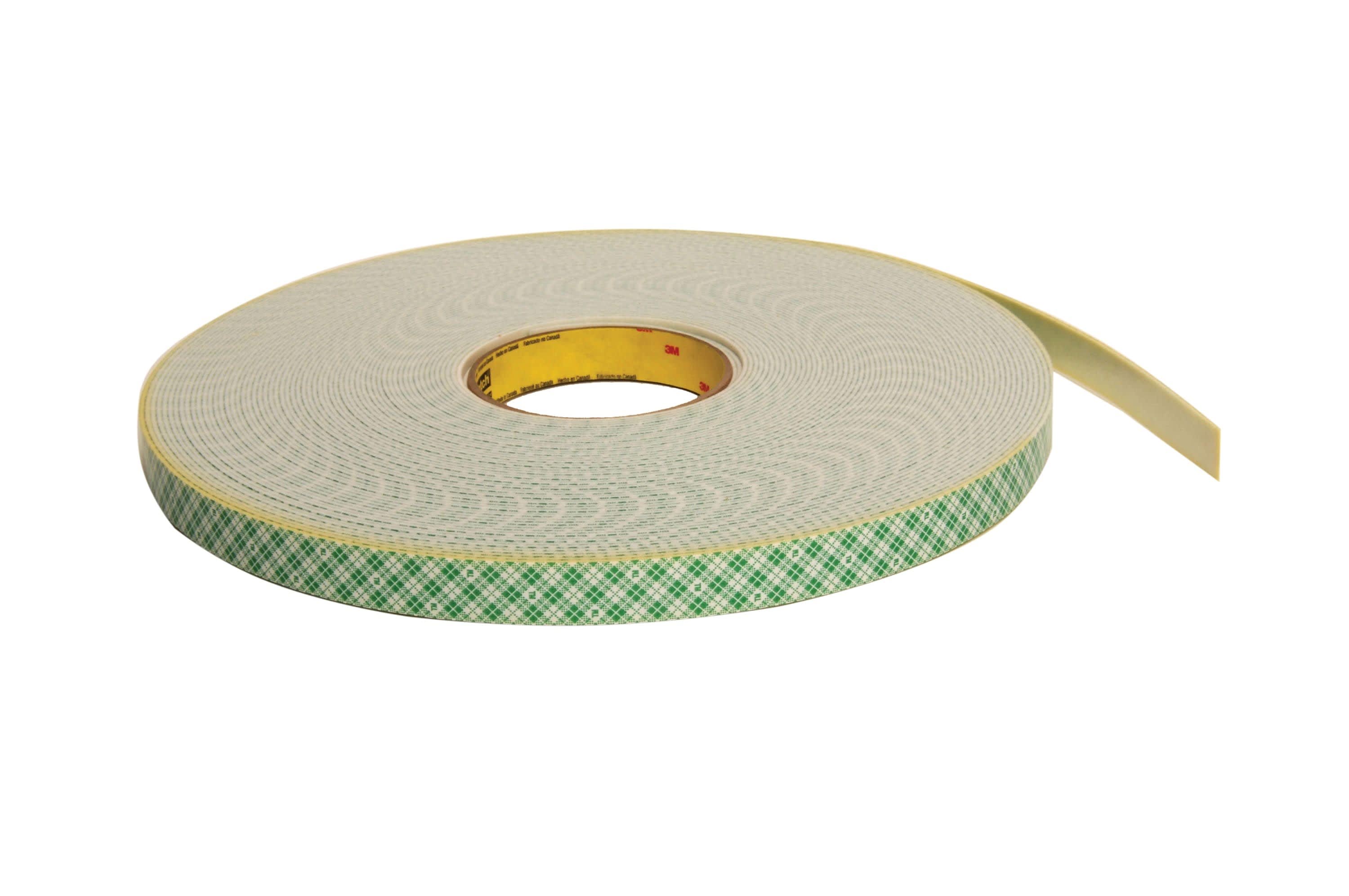3M Electricite - Ruban mousse double face adhésif 3M 4026, Blanc, 1,6mm x 19mm x 10m