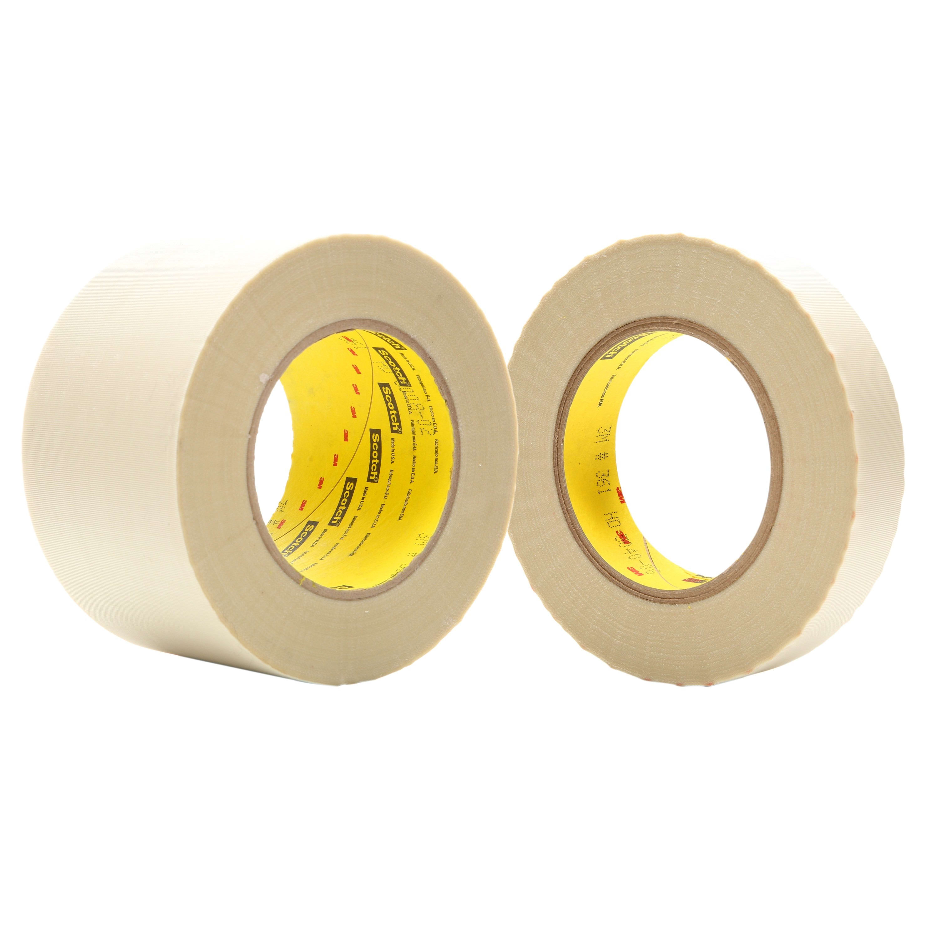 3M Electricite - Ruban adhésif tissus de verre 3M 361, Blanc, 25 mm x 55 m