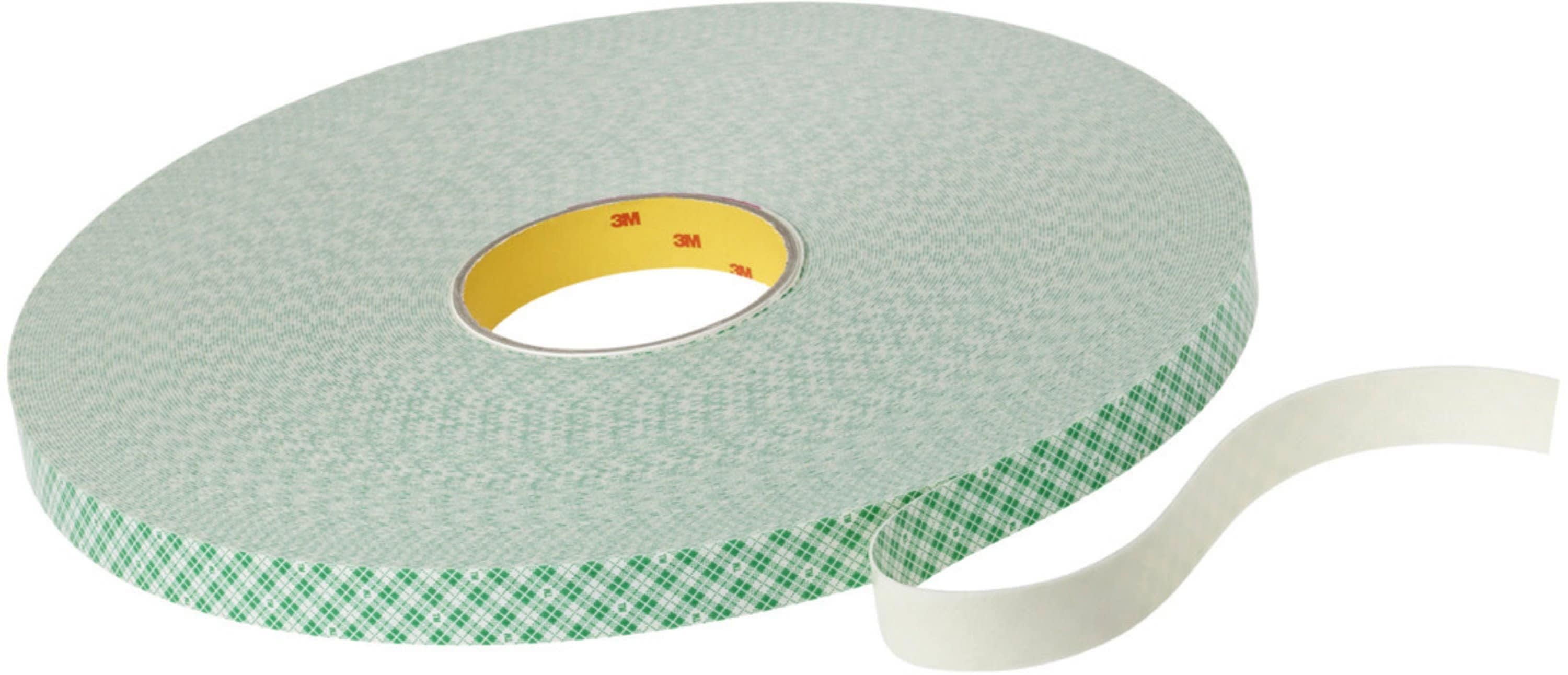 3M Electricite - Ruban mousse double face adhésif 3M 4032, Blanc, 0,8mm x 15mm x 66m
